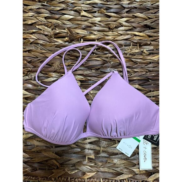 salt cove Other - Salt Cove Juniors Women' Molded‎ Push-Up Triangle Dusty Violet Swim Bikini Top L